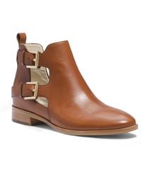 Michael Kors Anya Leather Ankle Boot - Lyst