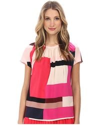 Kate Spade Color Block Paley Silk Top - Lyst