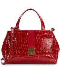 Marc Jacobs Croc-Embossed Leather Top-Handle Satchel - Lyst