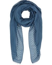 Drake's Dot-Print Voile Scarf - Lyst