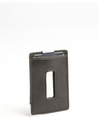 Joseph Abboud Black Leather And Metal Money Clip Wallet - Lyst