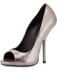 Giuseppe Zanotti Metallic Peep-Toe Pump - Lyst