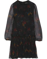 Jill Stuart Jayne Crinkled Floral-Print Silk Mini Dress - Lyst