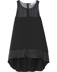 Elizabeth And James Cannon Silk Satin-Trimmed Chiffon Top - Lyst