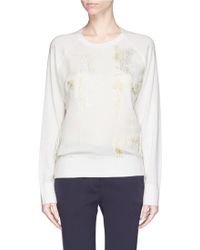 Reed Krakoff Foil Print Cashmere-Wool-Silk Sweater - Lyst