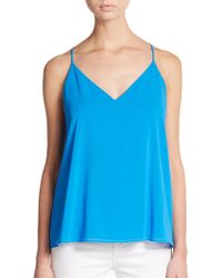 Alice + Olivia Stretch Silk Double-Strap Camisole Top - Lyst