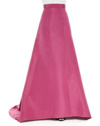 Carolina Herrera Silk Faille Pleated-Back Ball Skirt - Lyst