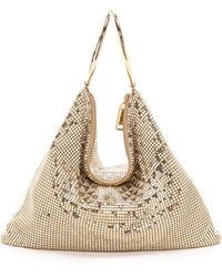 Whiting & Davis Deco Triangles Bag - Black/Silver - Lyst