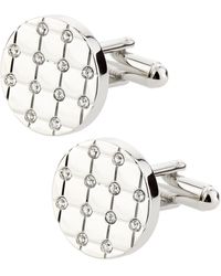 Link Up Round Crystal Cuff Links - Lyst