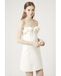 Topshop Origami Rose Bandeau Dress - Lyst