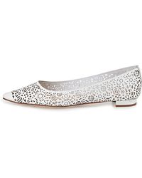 Manolo Blahnik Tittomi Laser-Cut Patent Flat - Lyst