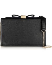 See By Chloé Nora Bow-Embellished Textured-Leather Clutch - Lyst