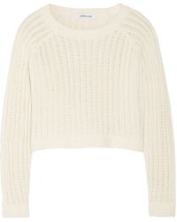 Elizabeth And James Cropped Open-Knit Cotton-Blend Sweater - Lyst