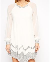 Tfnc Belinda Embellished Tunic Dress - Lyst