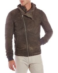 DRKSHDW by Rick Owens Drkshdw By Rick Owens Brown Hooded Jacket - Lyst