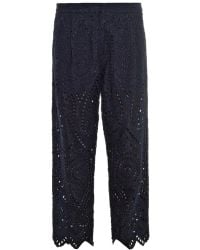 Zimmermann Riot Eyelet Cropped Trousers - Lyst