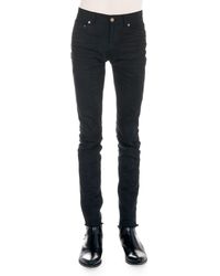 Saint Laurent Frayed Hem Skinny Jeans - Lyst