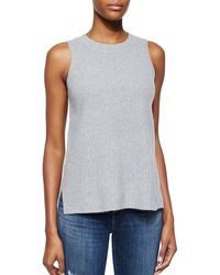 J Brand Ribbed Knit Sleeveless Top - Lyst