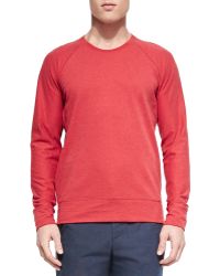 Vince Sueded Lightweight Fleece Crewneck Sweater - Lyst