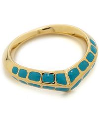 Aurelie Bidermann Turquoise Curve Ring - Gold - Lyst