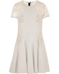Elie Saab Lace-Trimmed Jersey Dress - Lyst