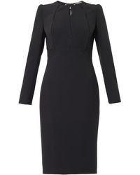 Alexander McQueen Panelled Leaf-Crepe Dress - Lyst