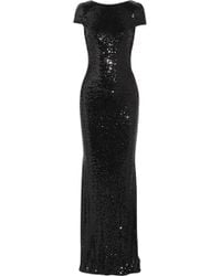 badgley mischka black sequin gown