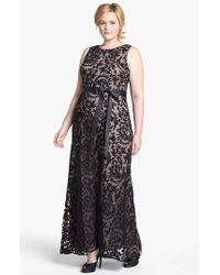adrianna papell one shoulder mermaid gown
