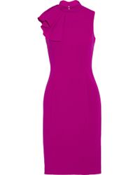 Badgley Mischka Ruffle-Paneled Crepe Dress - Lyst