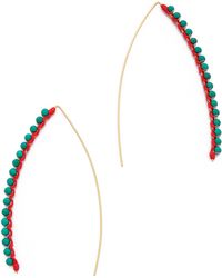 Aurelie Bidermann Studded Macrame Earrings - Vermillion - Lyst