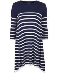 Topshop Knitted Stripe Swing Dress - Lyst