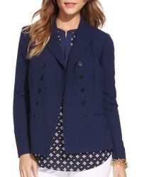 Ralph Lauren Lauren Double Breasted Wool Jacket - Lyst