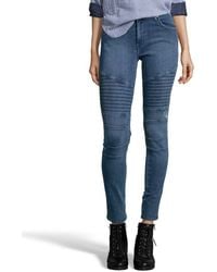 James Jeans Crush Blue Stretch 'Moto' Skinny Jeans - Lyst