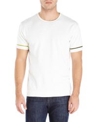Garbstore Ivory Woven Trim Tee - Lyst
