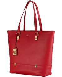 ralph lauren red leather handbag