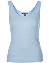 Topshop Ribbed Vest - Lyst