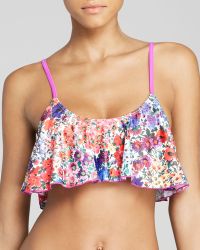 Mink Pink Secret Garden Frill Bikini Top - Lyst