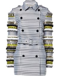 Matthew Williamson Geometric Jacquard Embroidered Trench Coat - Lyst