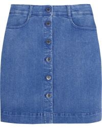Stella McCartney Stretch-Denim Mini Skirt - Lyst