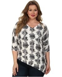 DKNY Plus Size Vertical Winter Python Printed Triangle Pullover - Lyst