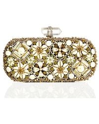 Marchesa Lily Enamel & Crystal Embroidered Clutch Bag - Lyst