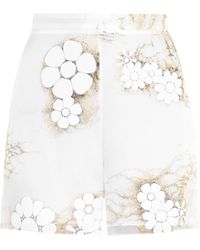 Honor Floral-Print Silk-Organza Shorts - Lyst