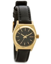 Nixon Small Time Teller Watch - Black/Gold - Lyst