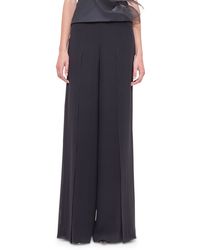 Akris Front-Slit Wide-Leg Pants - Lyst