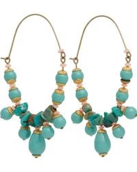Isabel Marant Jade Beaded Hoop Earrings - Lyst