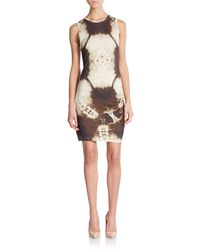Haute Hippie Printed Side Gathered Chemise Dress - Lyst