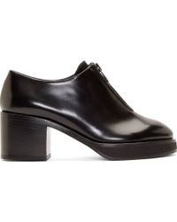 Acne Studios Black Leather Modified Zipper Mya Ankle Boots - Lyst