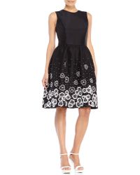 Jason Wu Black Beaded Fit & Flare Dress - Lyst