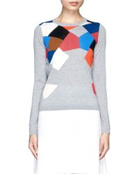 Diane von Furstenberg 'Florencia' Diamond Patchwork Wool Sweater - Lyst