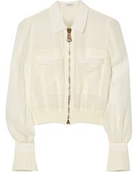 Givenchy Bomber Jacket In Silk Crepe De Chine - Lyst